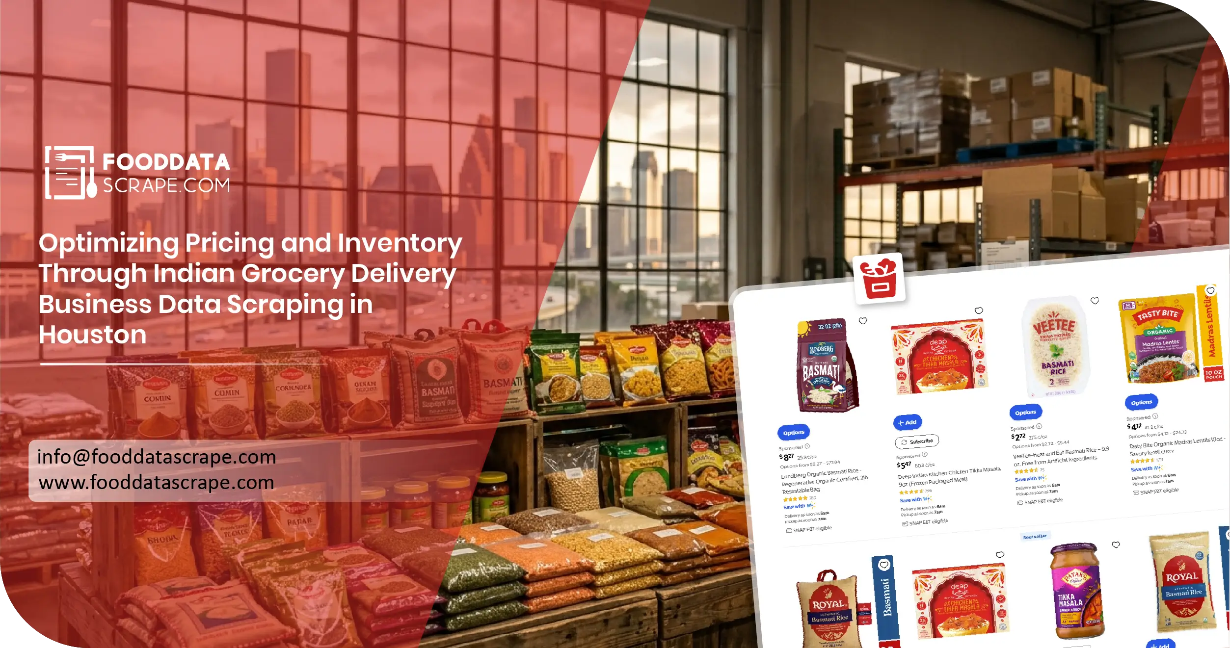 Indian Grocery Delivery Business Data Scraping in Houston – Texas